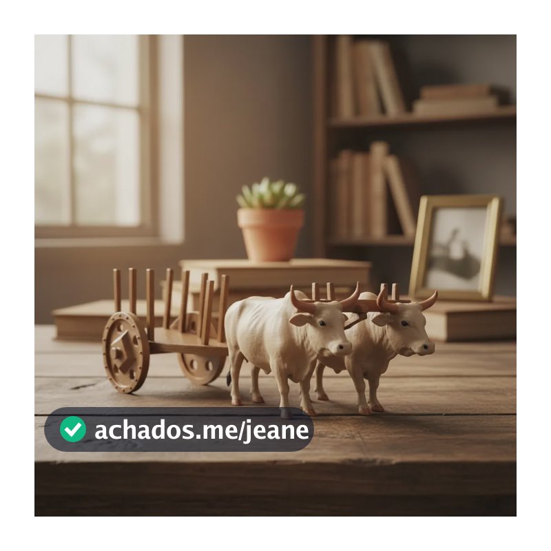 Carro De Boi, Miniatura 3d, Item P/decoração, Ou Divertiment Marrom-claro