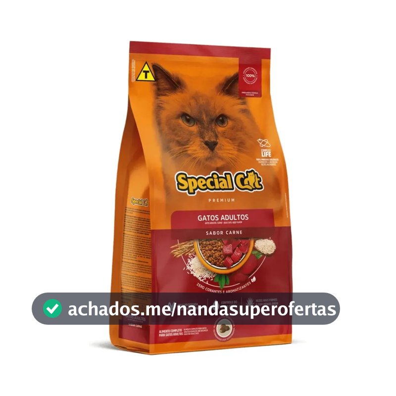 Ração Special Cat Carne Premium Gato Adulto Ração 10,1Kg