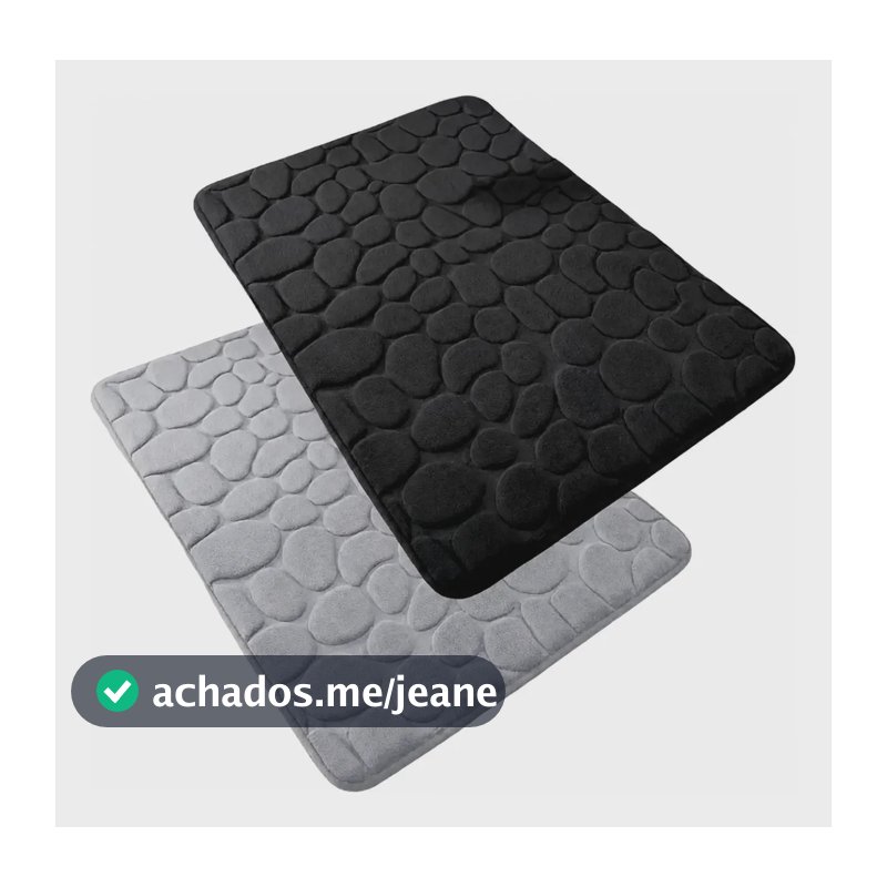 Kit 2 Tapete Banheiro Ultra Absorvente Secagem Rápida Cinza Liso
