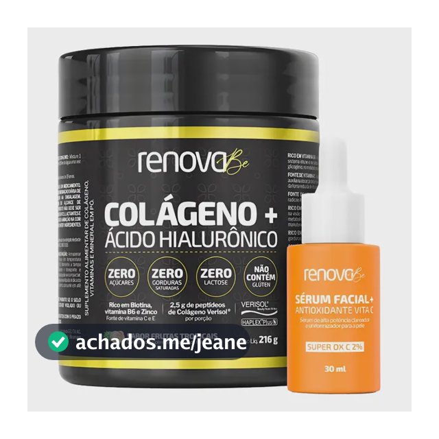 Kit Colágeno Renova Be Ácido Hialurônico + Sérum Vitamina C