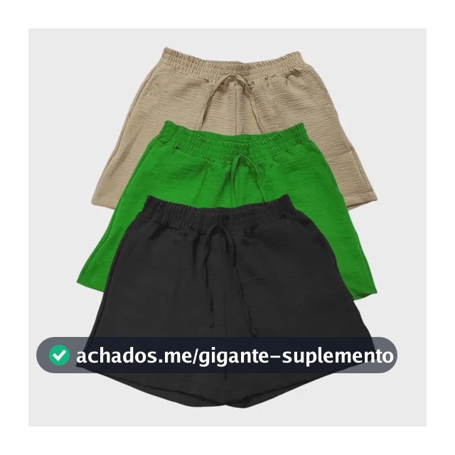 Kit 3 Shorts Feminino Basico Cintura Alta Confortável