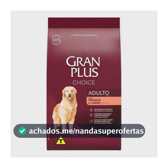 Ração Gran Plus Choice Cães Adultos Frango E Carne 10,1kg