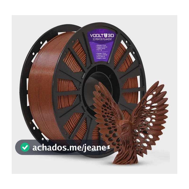 Filamento Petg Marrom Premium 1kg 1.75mm Nacional Voolt3d Marrom