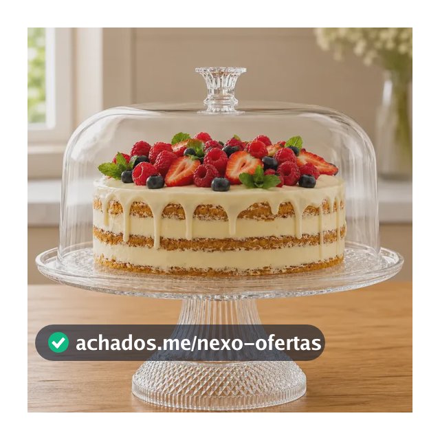 Boleira Acrílica 30cm Com Tampa Suporte Para Bolos E Doces Transparente