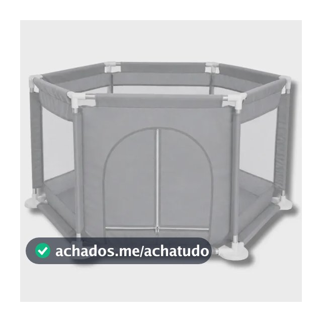 Cercadinho Bebê Chiqueirinho Infantil Cercado Portátil Cinza - 8X TECH