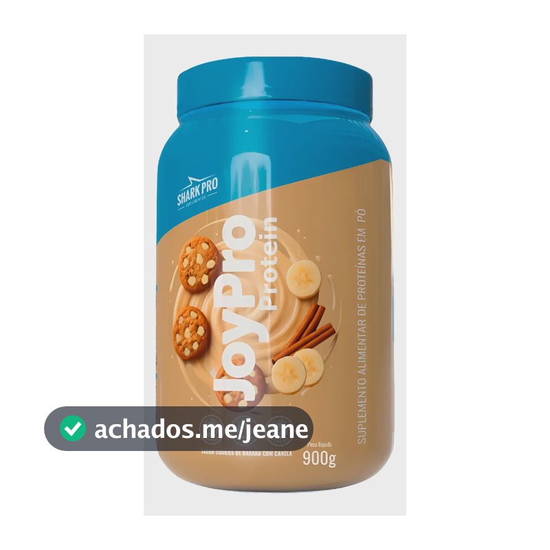 Whey Joypro Pote 900g Bolinho Banana Com Canela Shark Pro