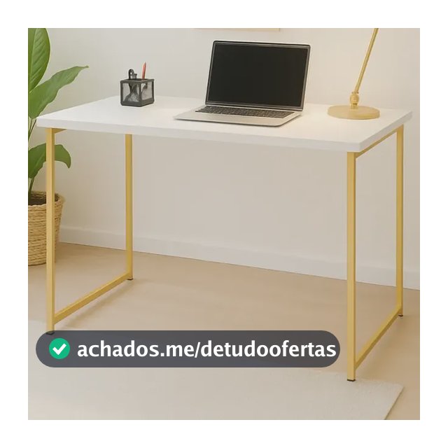 Escrivaninha Industrial 90cm Mesa Estudo Aparador  Aço Mdf