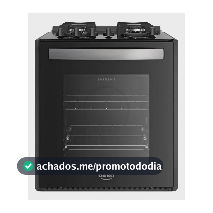 Fogão 4 Bocas de Embutir Dako Supreme Preto com Mesa de Vidro e Mega Chama Bivolt