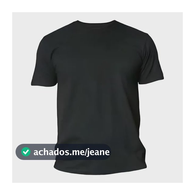 Camiseta Preta Plus Size 100% Algodão Moda Estilosa