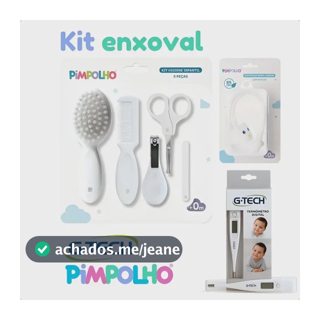 Kit Higiene Para Bebe 8 Pçs Termômetro + Aspirador Nasal Branco