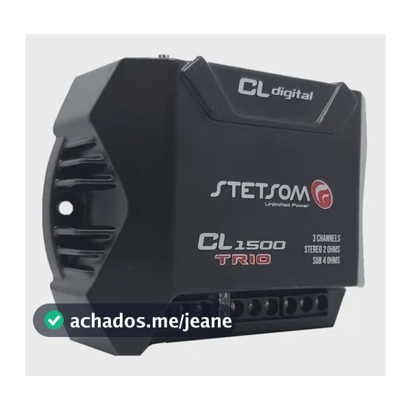 Módulo Amplificador Stetsom CL1500 Trio de 400W com 3 Canais para Carro