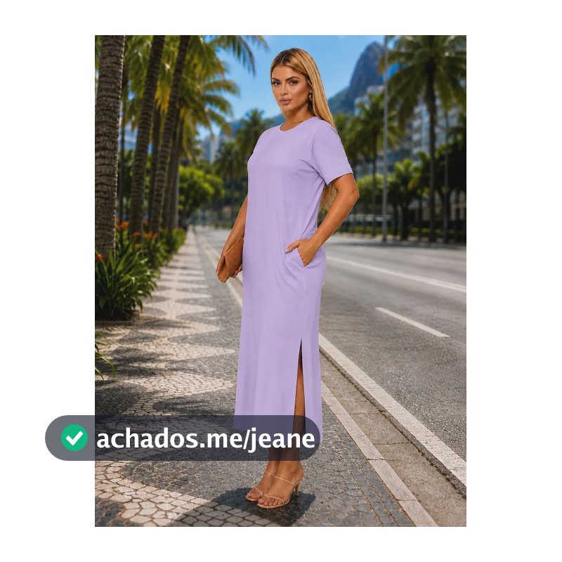 Vestido Midi Evangélico Feminino Para Igreja Lilaz Lisa 42x44