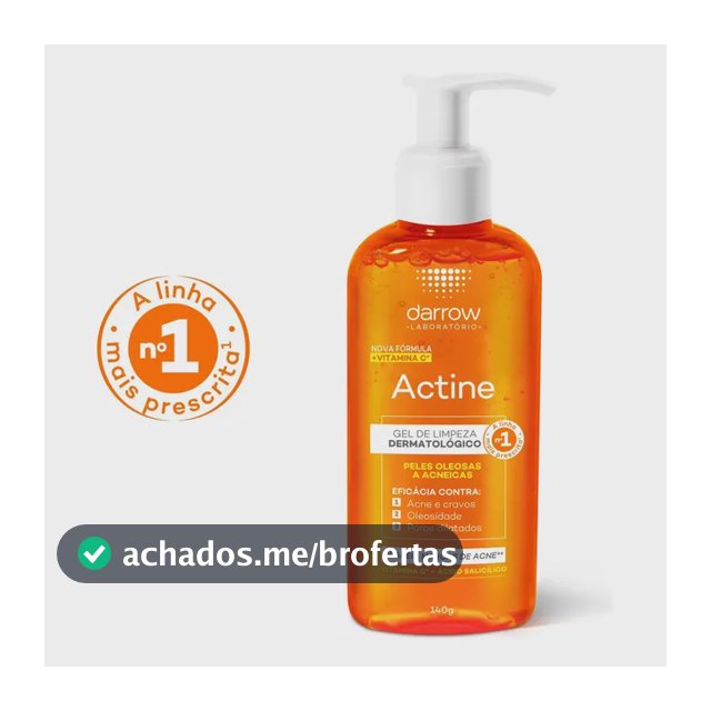 Gel De Limpeza Facial Darrow Actine Pele Oleosa E Acneica 140g