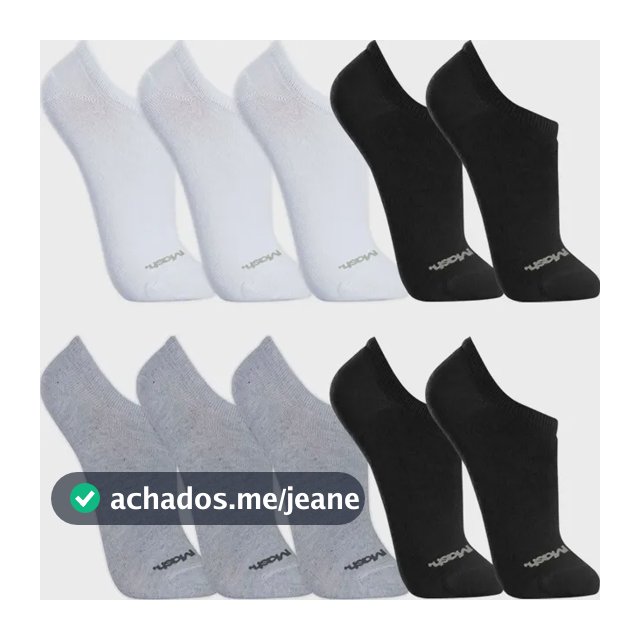 Kit 10 Pares Meias Mash Invisível Soquete Sapatilha Algodão