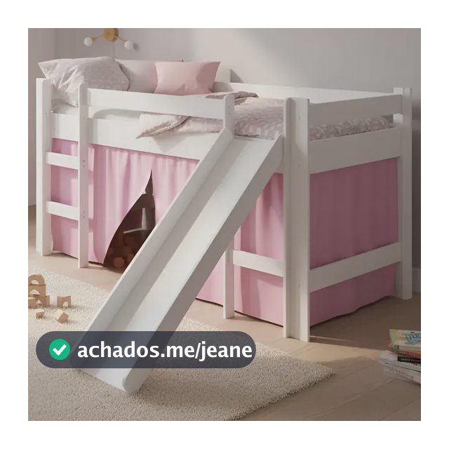 Cama Elevada Com Escorregador E Cortina Completa Jd