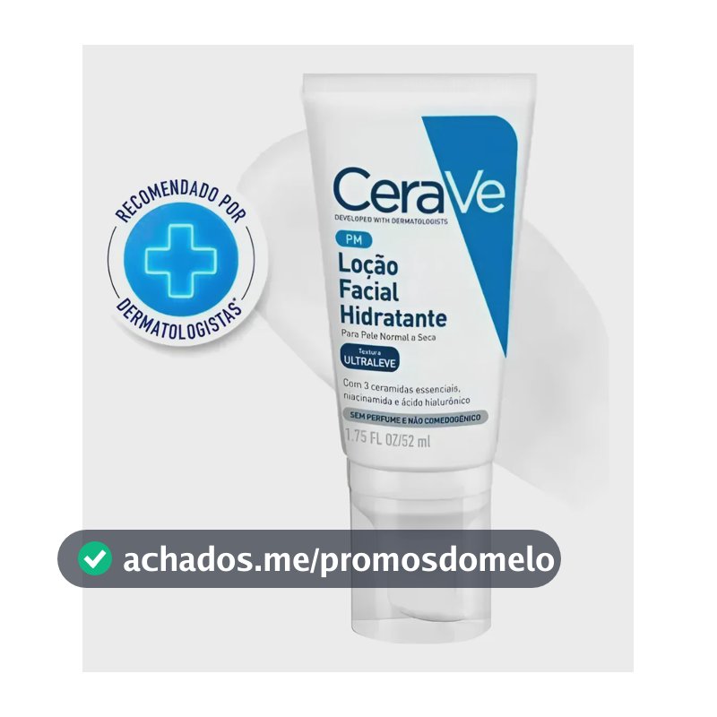 Loção Facial Hidratante Ceramidas Ácido Hialurônico PM CeraVe 52ml