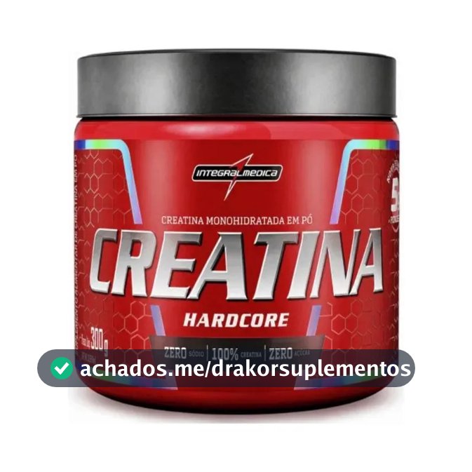 Creatina Integralmédica Hardcore Pote 300g Sem Sabor