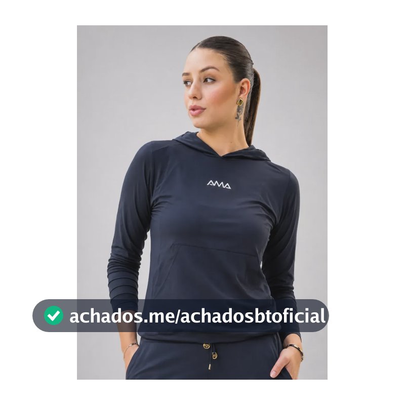 Agasalho Blusa Confy Feminino Ama Sport Preto M Ama