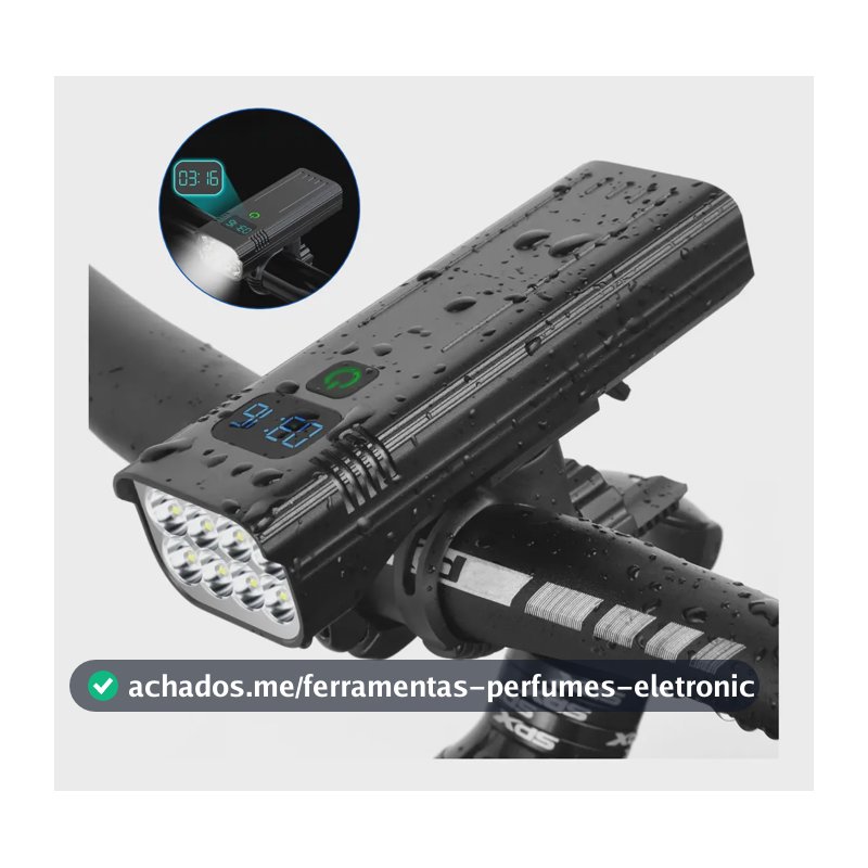 Farol Bike Recarregável Usb 8 Leds T6 Lanterna Bicicleta Profissional Led Super Potente Powerbank Ciclismo Forte Luz Branca
