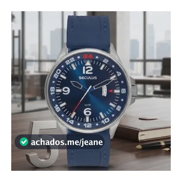 Relógio Seculus Masculino Aço Pulseira Silicone