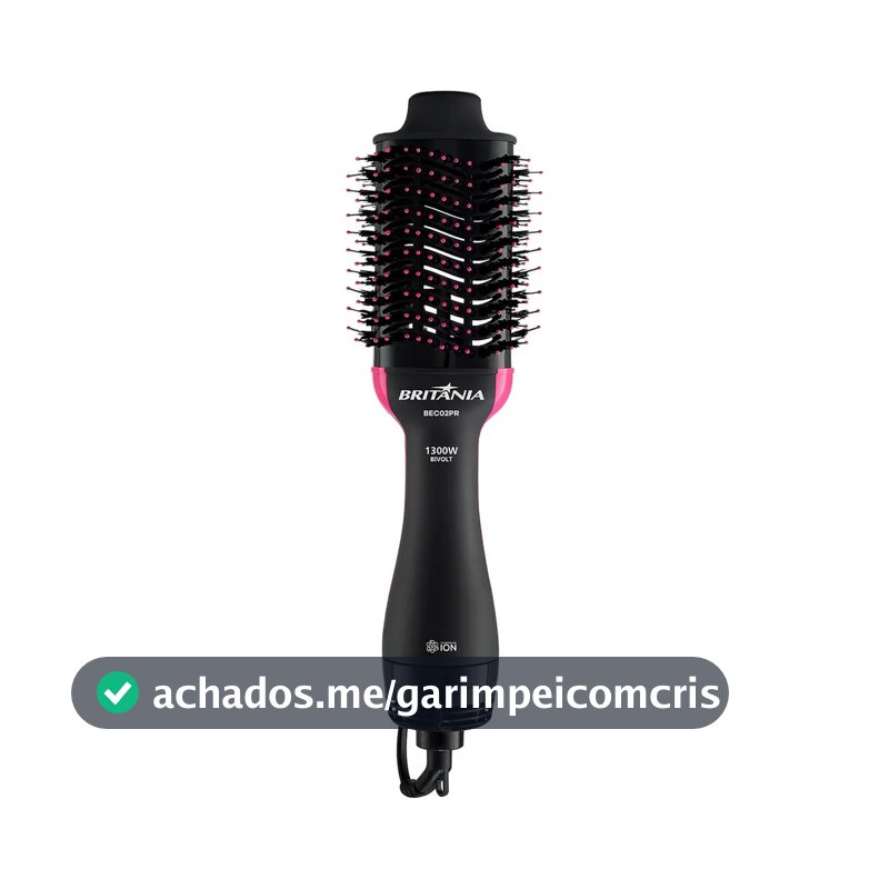 Britânia Escova Secadora Bec02pr 4 Em 1 1300w Cor Preto e Rosa