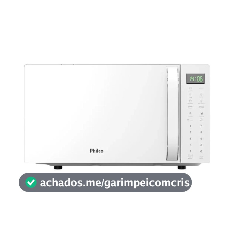 Micro-ondas Philco 20L Branco Pintura Limpa Fácil 1100W PMO23B