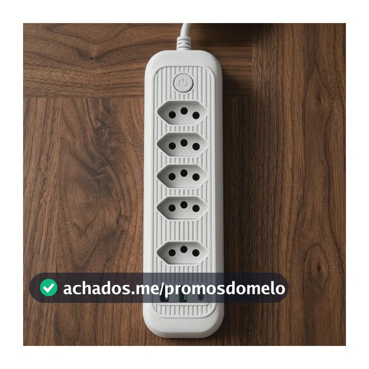 Extensão Elétrica Tomadas Usb Type-c Bivolt 2m Chave Liga Jxb75+2+1