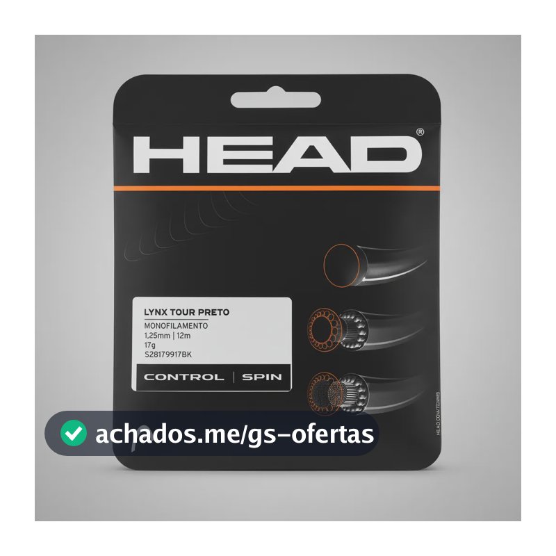 Corda Tênis Head Lynx Tour 1.25mm Preta Set 12m 1.25 Mm Preto
