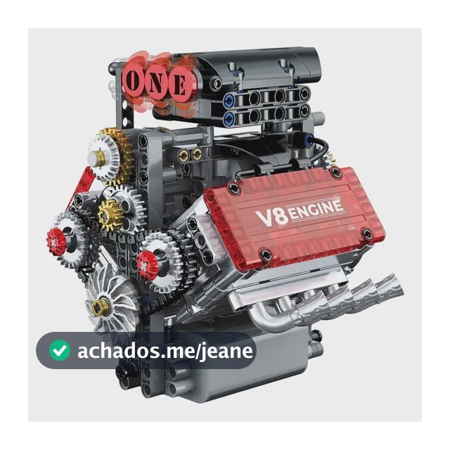 Brastoy Kit Bloco de Montar Motor V8 Funcional 478+ Peças Modelo Mecânico Funcionante Brinquedo Educativo para Colecionadores DK86