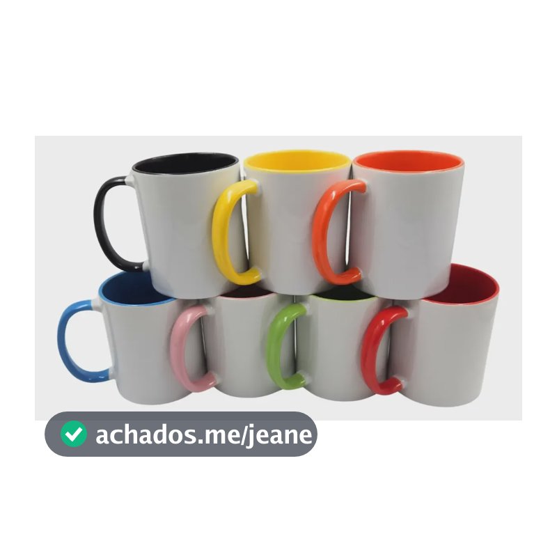 24 Canecas Interior & Alça Colorido Resinadas P/ Sublimação Colorida Para Personalizar