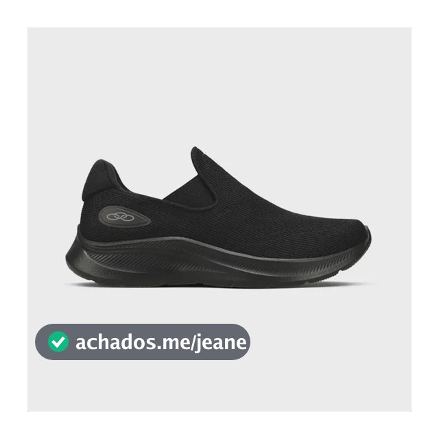 Tênis Feminino Esportivo Sem Cadarço Leve Olympikus Flutua Preto/preto 36