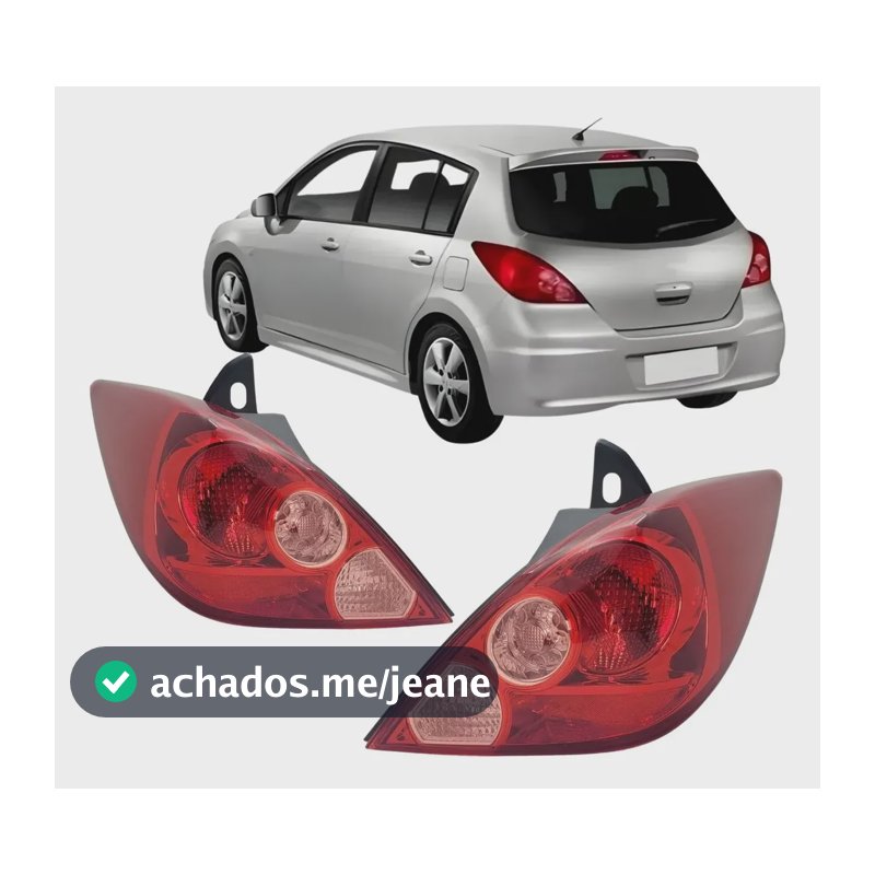 Par Lanterna Traseira Tiida Hatch 2007 2008 09 10 11 12 2013 Vermelho