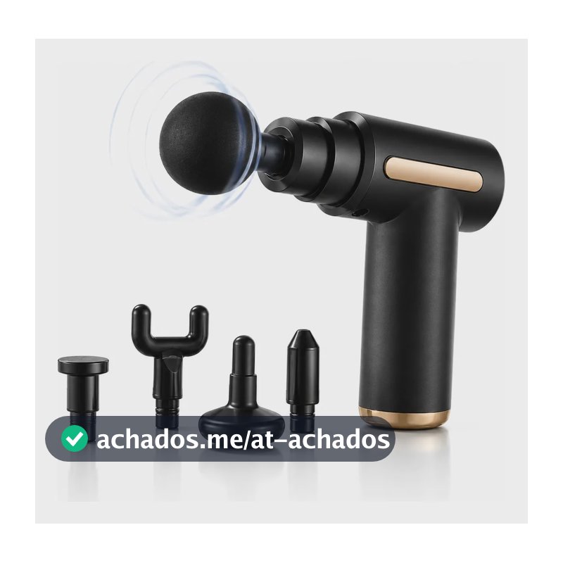 Massageador Pistola Elétrica Profissional Muscular Portátil 127/220v Preto