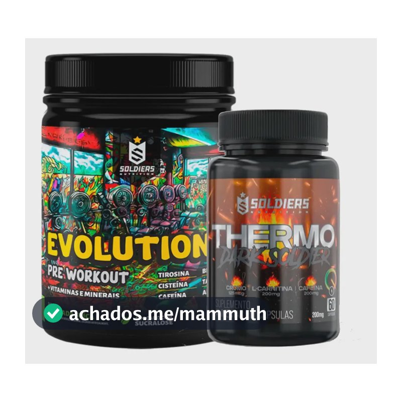 Kit: Pré-Treino Evolution Limonada Suiça 300g + Termogênico Dark - Soldiers Nutrition