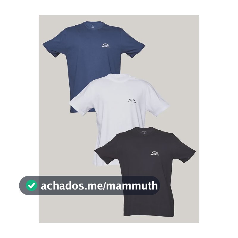Kit 3 Camisetas Oakley Masculino Misselaneous Ellipse Misselaneous Logomarca G Liso