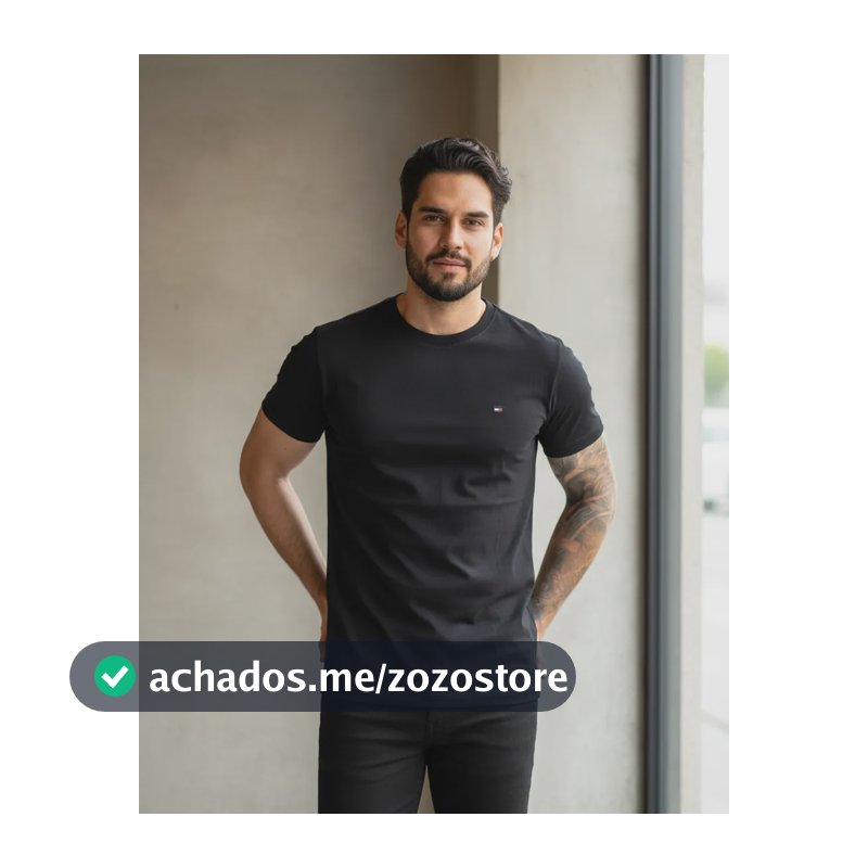 Camiseta Tommy Hilfiger Masculina Algodão Casual Premium Preto M