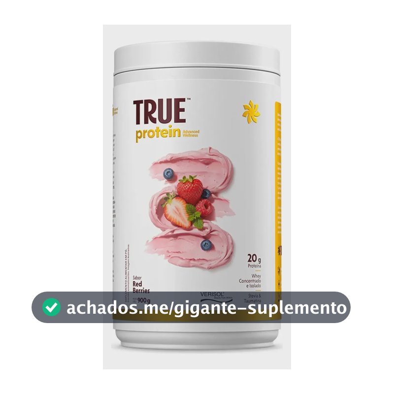 True Protein Red Berries 900g True Source Sabor Frutas vermelhas