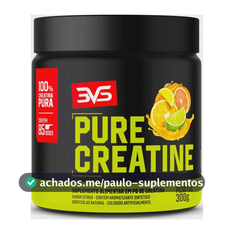 Creatina Monohidratada Sabor Citrus - 300g - 3vs Nutrition