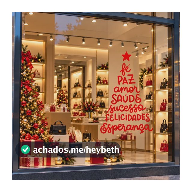 Adesivo Decorativo Vitrine Árvore Natal Palavras 60x85