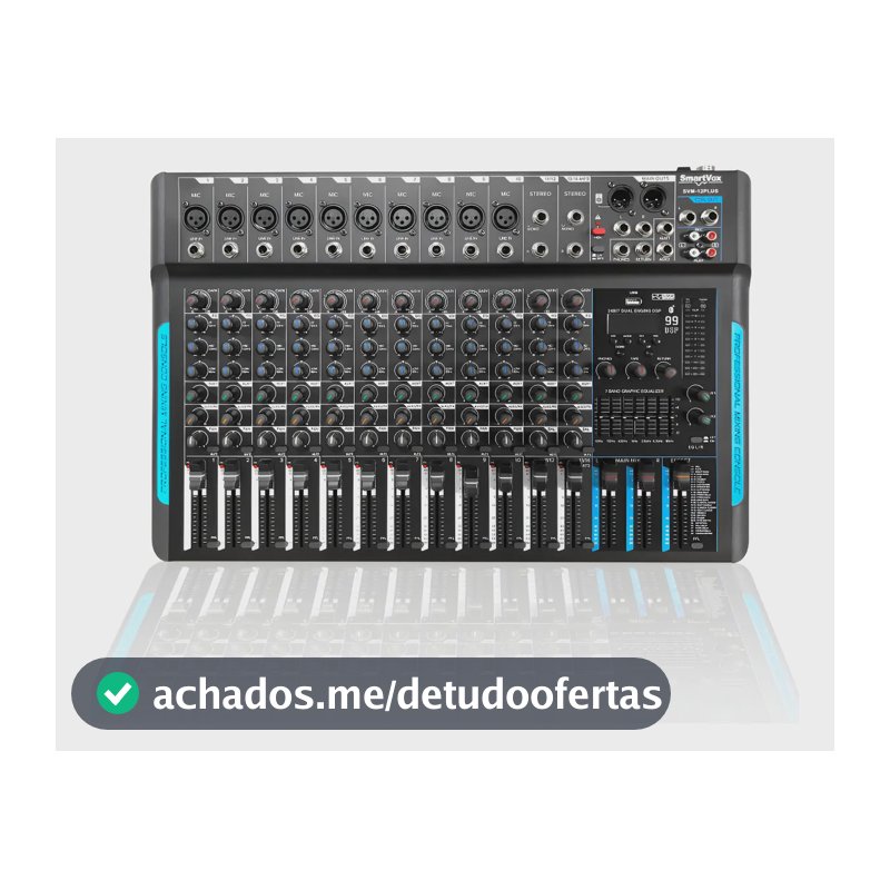 Mesa De Som Profissional Console Misturador 12 Canais Usb