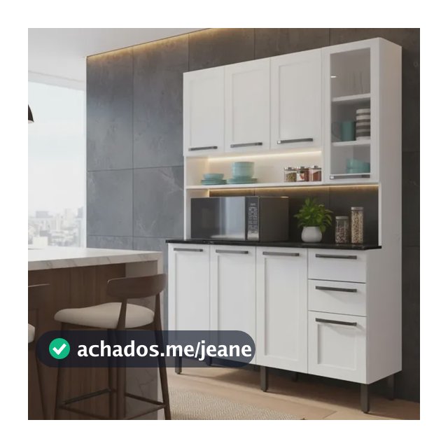 Armário De Cozinha Itatiaia Reforçado 8 Portas Compacto Aço Branco