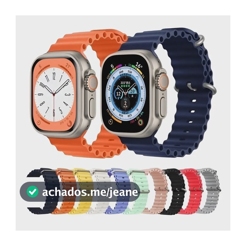 Pulseira Oceano Para Apple Watch Ultra 49mm 45mm 44mm 42mm Cor Laranja