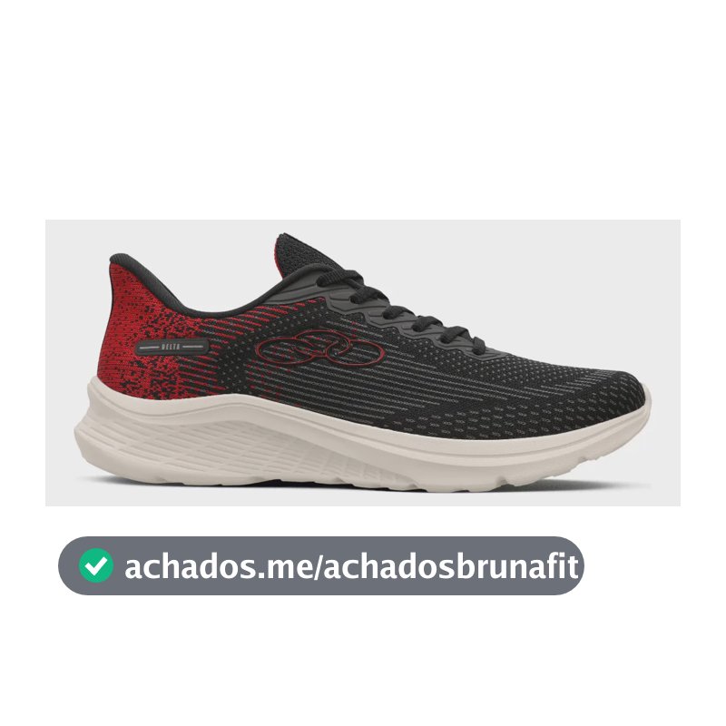 Tênis  Masculino Delta 122 Olympikus Preto/vermelho Liso 37 Br