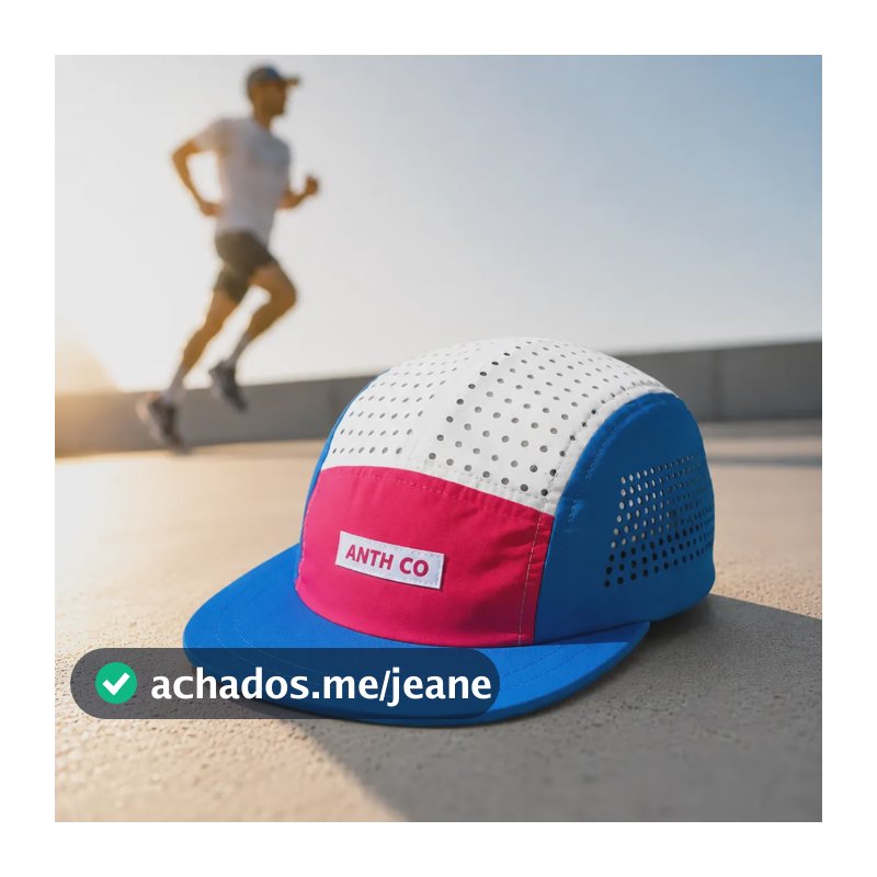 Boné Anth Co Aba Curta Cut Corrida Academia Treino Ultraleve Azul /branco/rosa Un Liso