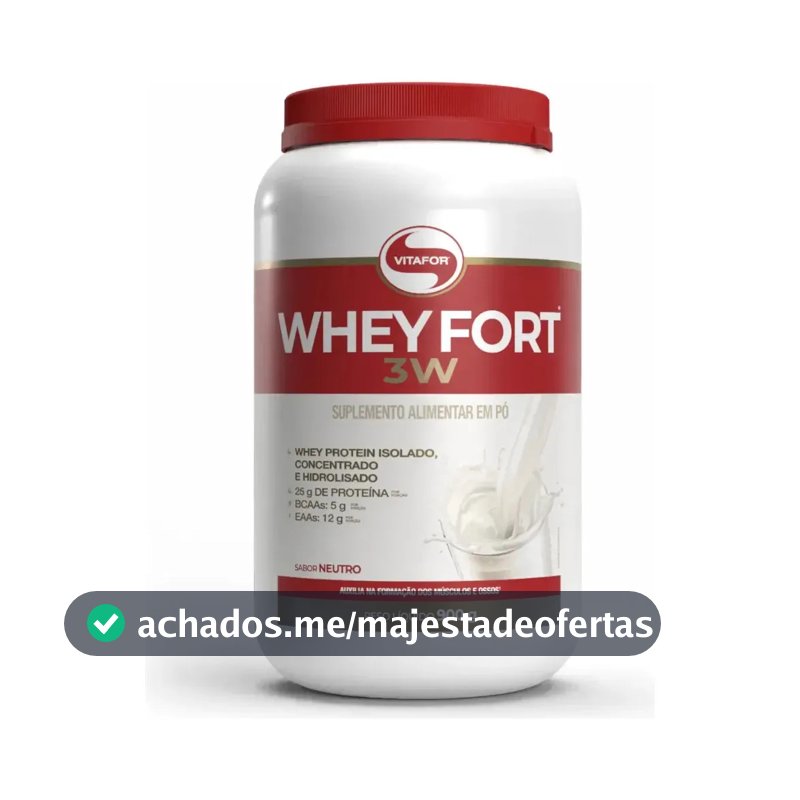 Whey protein Vitafor Fort 3W 900g em pó Sem sabor x 900g