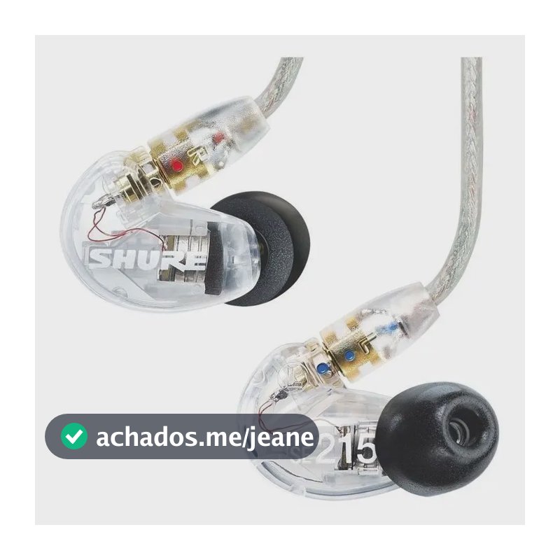 Fone De Ouvido Shure In Ear Se215 Clear Profissional Se-215