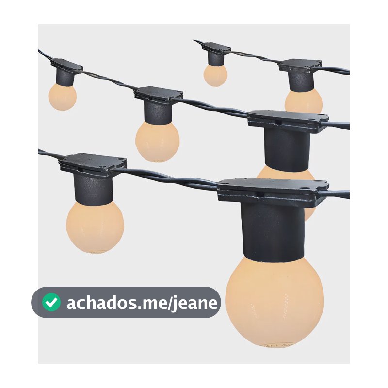 Varal De Luz Festao 50 Mts Com Lampadas Inclusas Cor Da Luz Preto Leitosa220v