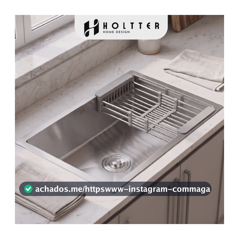 Cuba Gourmet Cozinha 60x45cm Aço Inox Escovado Com Escorredor Regulável Prateado Holtter Home Design