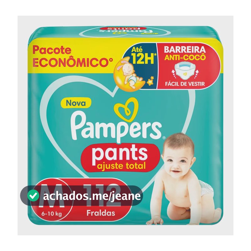Fralda Pampers Pants Ajuste Total M 112 Unidades