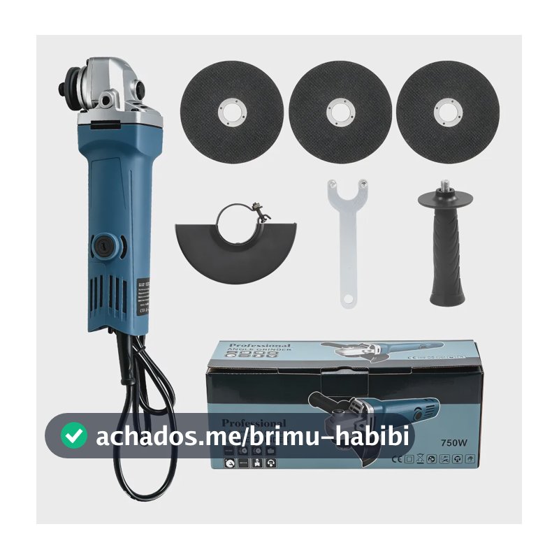 Esmerilhadeira Angular 750w Resistente, Caixa Papelão Azul 110v